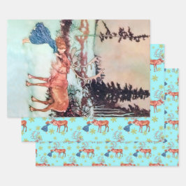 グリッタースノーフレークスガーダザトナディアパターン ラッピングペーパーシート