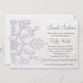 グリッタースノーフレークススウィート16冬招待状 招待状 (正面)