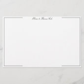 グリッタースノーフレーク白黒エレガントクラシーシック 便箋 (正面)