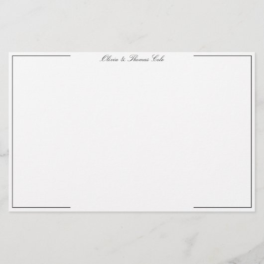 グリッタースノーフレーク白黒エレガントクラシーシック 便箋 (正面)