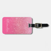 グリッタースパガーリーークリーバラピンクのスクリプト名 ラゲッジタグ (正面横)