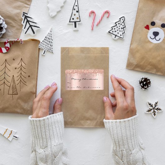 グリッタースパークバラスノーホリデーズクリスマスシーズン ラベル