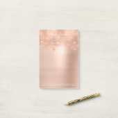 グリッタースパークリピンクローズ金ゴールドパウダーホワイトグラム ポストイット (デスク上)