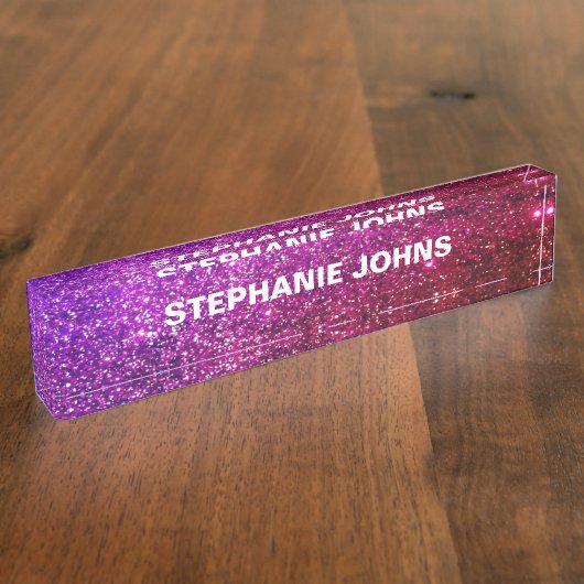 グリッタースパークリモダンーパーグラデーションプル デスクネームプレート (側面)