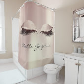 グリッタースパークリーこんにちはゴージャスな赤面ピンクの目 シャワーカーテン (インサイチュ)