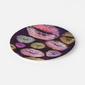 グリッタースパークリーキスリップ美しいメイクアップパーティー ペーパープレート (アングル)