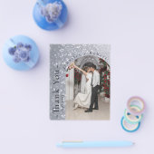 グリッタースパークリー結婚バジェットサンキューカード チラシ (シングル)