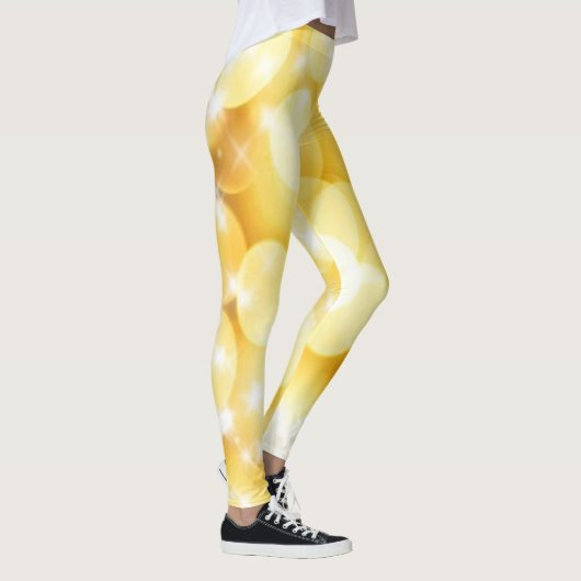 グリッタースパークルインイエローフェイクグリッター レギンス (右)
