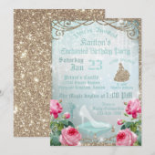 グリッタースパークルシンデレラガラススリッパ誕生日 (正面/裏面)