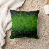グリッタースパークルシームレス紙吹雪グリーンシャイン暗 クッション (ブランケット)