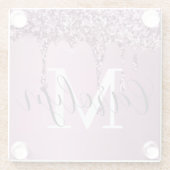 グリッタースパークルバラガーリー赤面ピンク名 ガラスコースター (裏面)