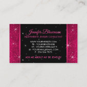 グリッタースパークルピンククラウンジュエリーアクセサリー 名刺 (裏面)