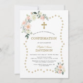 グリッタースパークルフレーム花金ゴールド確認 招待状 (正面)