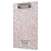 グリッタースパークルホワイトストライプモダンパーソナライズされた クリップボード (左)