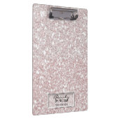 グリッタースパークルホワイトストライプモダンパーソナライズされた クリップボード (右)