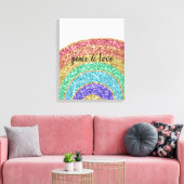 グリッタースパークル金ゴールド虹 キャンバスプリント (インサイチュ (リビング))