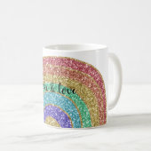 グリッタースパークル金ゴールド虹 コーヒーマグカップ (正面右)