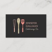 グリッタースプーンウィスクヘラのロゴダークグレー 名刺 (正面)