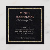 グリッタースプーンウィスクヘラベーカリーケータリングロゴ スクエア名刺 (裏面)