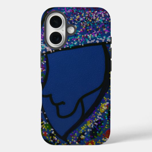 グリッタースポットプリントの髪の女の子 Case-Mate iPhoneケース (裏面)