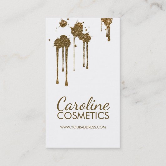 グリッタースポット美容師シンプルホワイトカード 名刺 (正面)