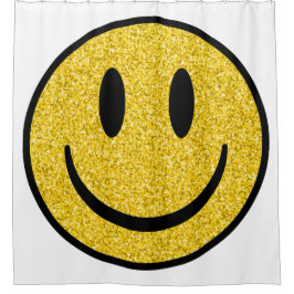 グリッタースマイル顔 シャワーカーテン