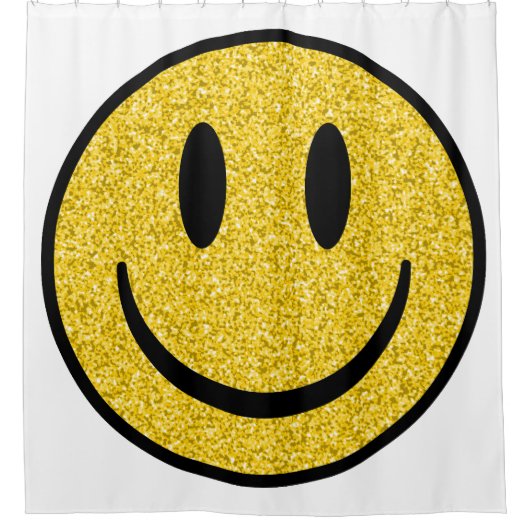 グリッタースマイル顔 シャワーカーテン (正面)