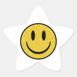グリッタースマイル顔 星シール