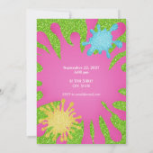 グリッタースライムカラフルバースデーパーティーの招待 招待状 (裏面)