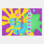 グリッタースライムカラフル誕生日包装紙 ラッピングペーパーシート (正面)