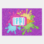 グリッタースライムカラフル誕生日包装紙 ラッピングペーパーシート (正面3)