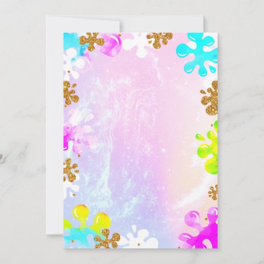 グリッタースライム誕生日の招待 招待状 (裏面)