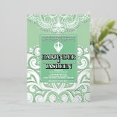 グリッターセージシルバー金ゴールドシーク・アナンド結婚・カラジ 箔招待状 (立ち正面)