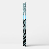 グリッターゼブラガーリーアニマルプリントパターンティール(緑がかった色)ミント Case-Mate iPhoneケース (裏面 / 右)