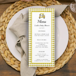 グリッターゾウ&モンキーゴルフベビーシャワーメニュー メニュー