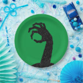 グリッターゾンビハンドハロウィーン ペーパープレート (パーティー)