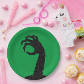 グリッターゾンビハンドハロウィーン ペーパープレート (パーティー)