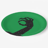 グリッターゾンビハンドハロウィーン ペーパープレート (アングル)