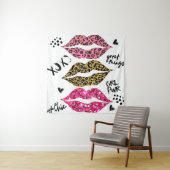 グリッタータイポグラフィプリント（唇パターン） タペストリー (インサイチュ)