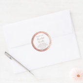グリッタータイポグラフィ円箔バラ金ゴールド枠 ラウンドシール (封筒)