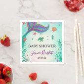 グリッターターコイズマーメイドベビーシャワー スタンダードカクテルナプキン (インサイチュ)