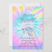 グリッタータートル絞り染めベビーシャワー 招待状 (正面)