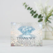 グリッターダイヤモンドジェムストーンジュエリーデザイ感謝していナーU ポストカード (スタンド正面)