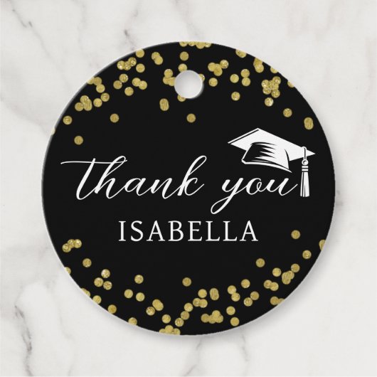 グリッターダスト紙吹雪卒業ありがとう フェイバータグ (正面)