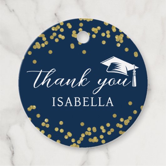 グリッターダスト紙吹雪卒業ありがとう フェイバータグ (正面)