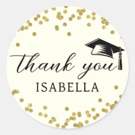 グリッターダスト紙吹雪卒業サンキュークラシック ラウンドシール
