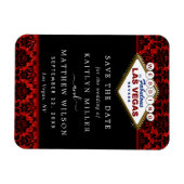 グリッターダマスクラスベガスウェディングザデイトを保存 マグネット (横)