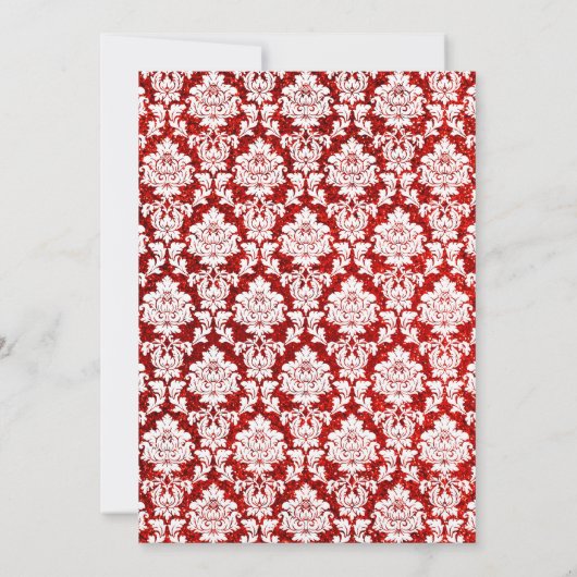 グリッターダマスクラスベガス結婚のリハーサルディナー 招待状 (裏面)