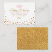 グリッターティアラ王室のプリンセスおむつラッフルチケット エンクロージャーカード (正面/裏面)