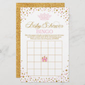 グリッターティアラ王室のプリンセスベビーシャワービンゴ (正面/裏面)